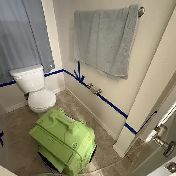 Dehumidifier drying a bathroom, Greater Seattle