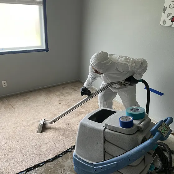 Carpet extraction in a bedroom, San Bernardino Valley