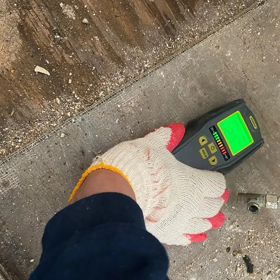 Moisture reading on the subfloor, Central LA