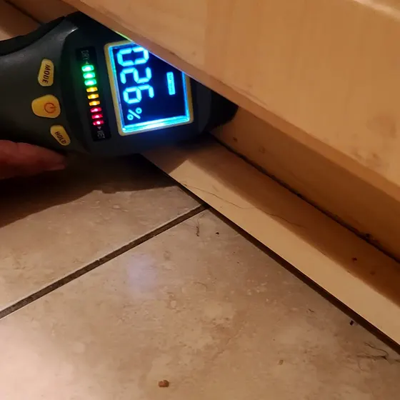 Checking cabinet moisture, Central LA