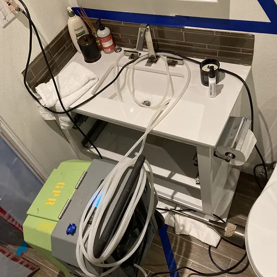Wall drying behind a vanity, Greater Seattle