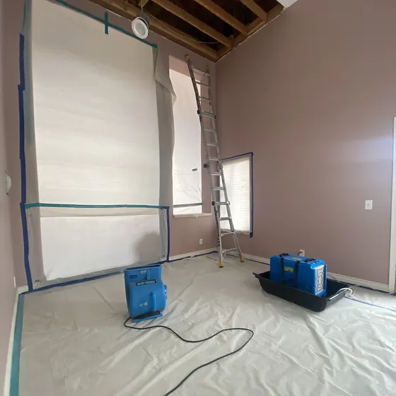 Drying a room with the ceiling opened, Antelope Valley