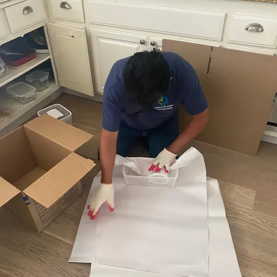 Packing contents before work starts, South Bay