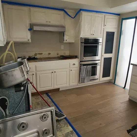 Kitchen prepped for water mitigation