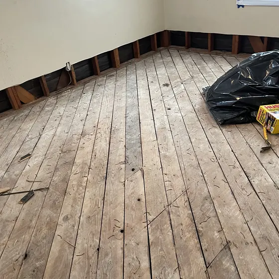 Flooring removed down to the subfloor, San Gabriel Valley
