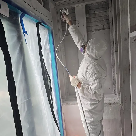 Antimicrobial spray inside containment, San Gabriel Valley