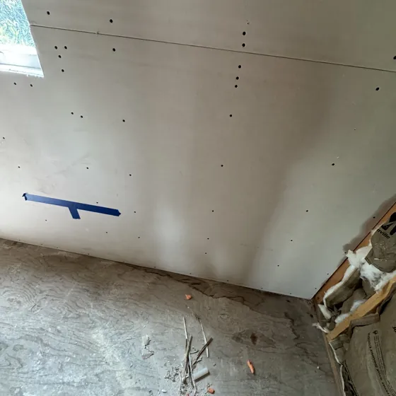 New drywall hung after demolition, San Gabriel Valley