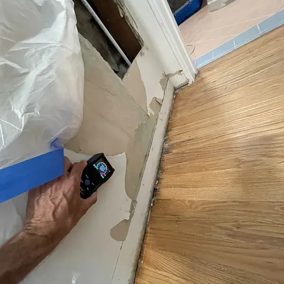 Moisture check where a wall was opened