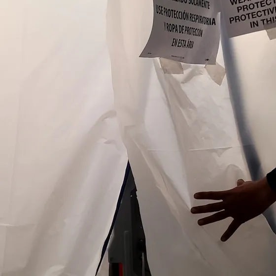 Dehumidifier running inside containment, Ventura