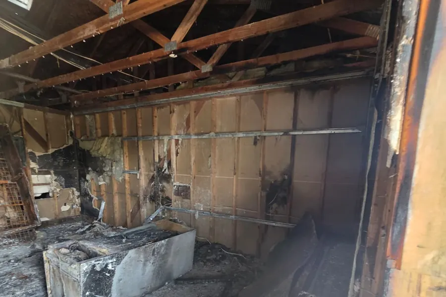Tarp after a roof fire
