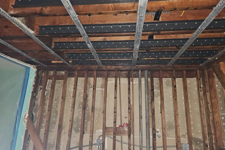Leak over a kitchen during a storm