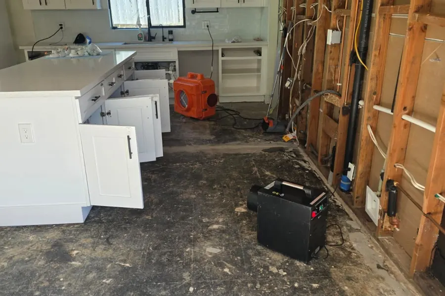 Kitchen rebuild after fire demolition