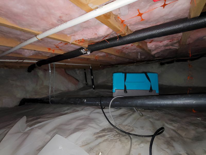 Crawl Space Water Cleanup in Progress - Green Planet Restoration