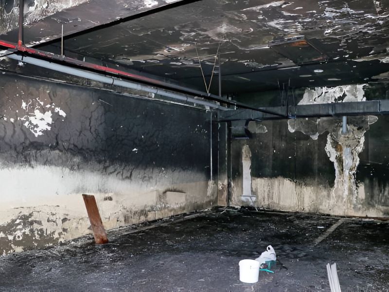 Fire Damage in Basement With Soot - Green Planet Restoration