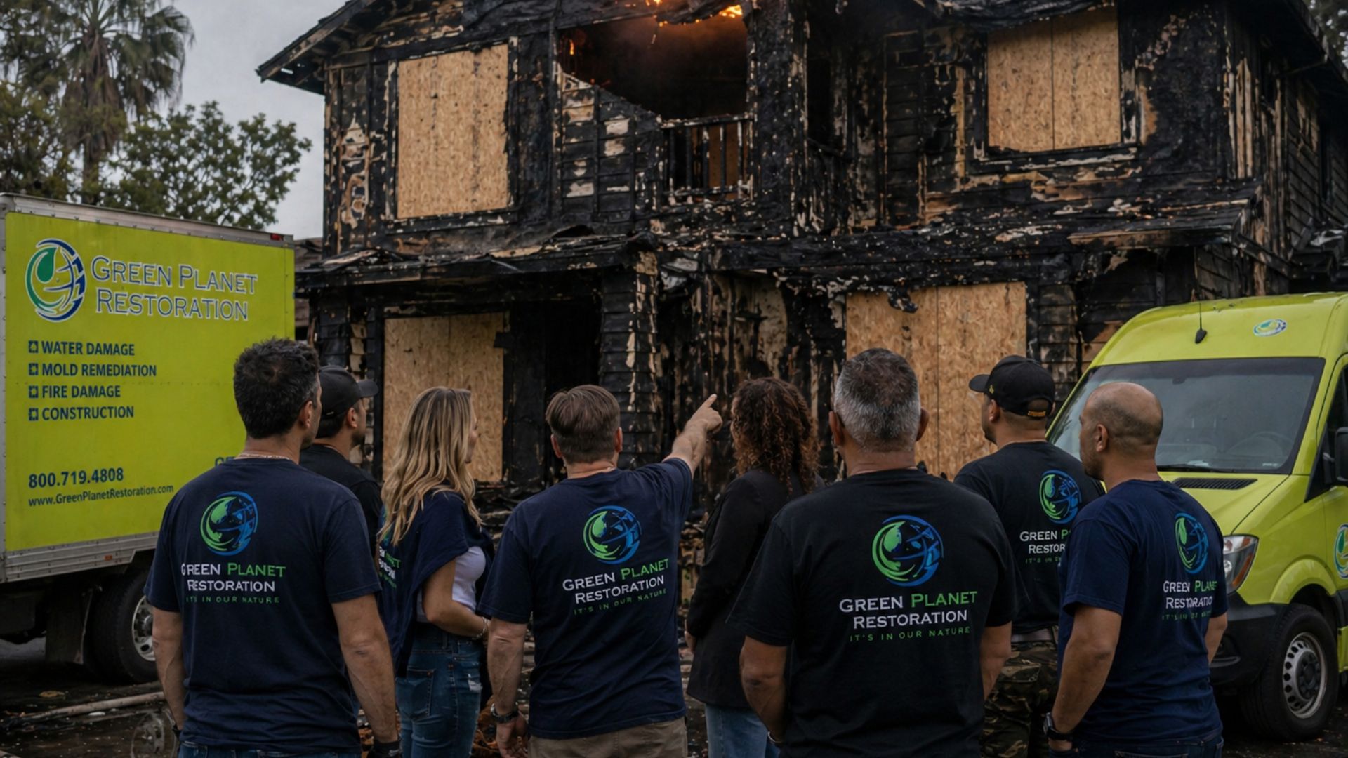Fire Damage Board Up Crew - Green Planet Restoration