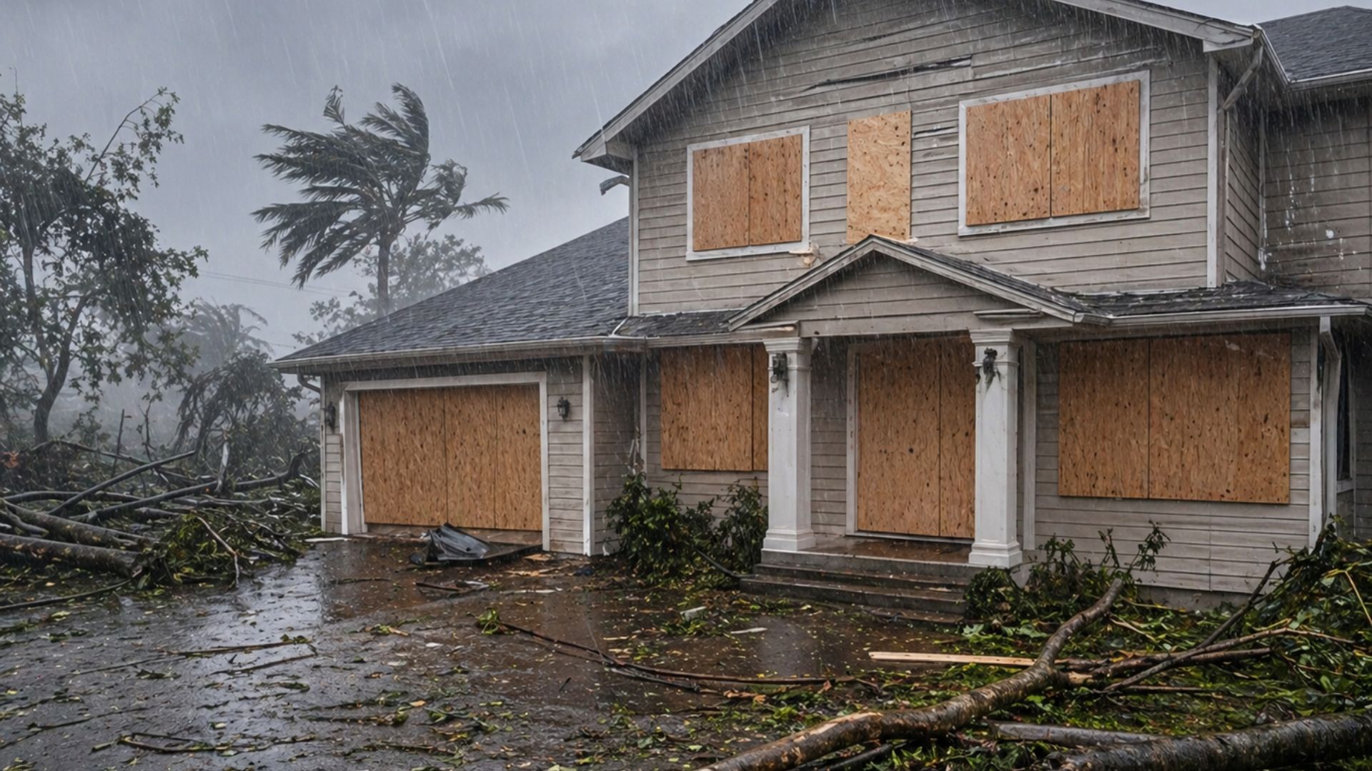 Storm Damage Boarding Up - Green Planet Restoration