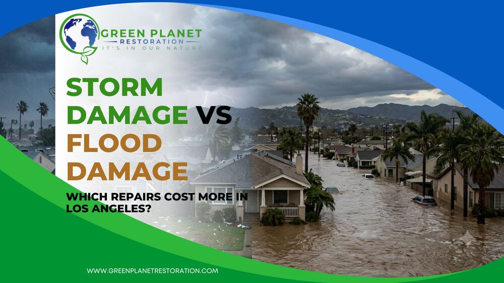 Storm Damage vs Flood Damage - Green Planet Restoration