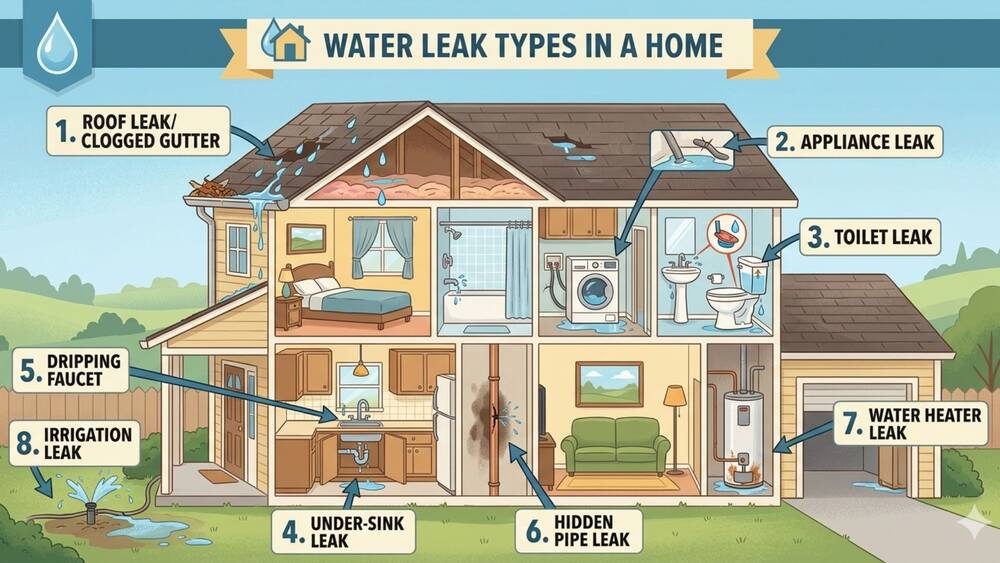 Water Leak Types in a Home - Green Planet Restoration
