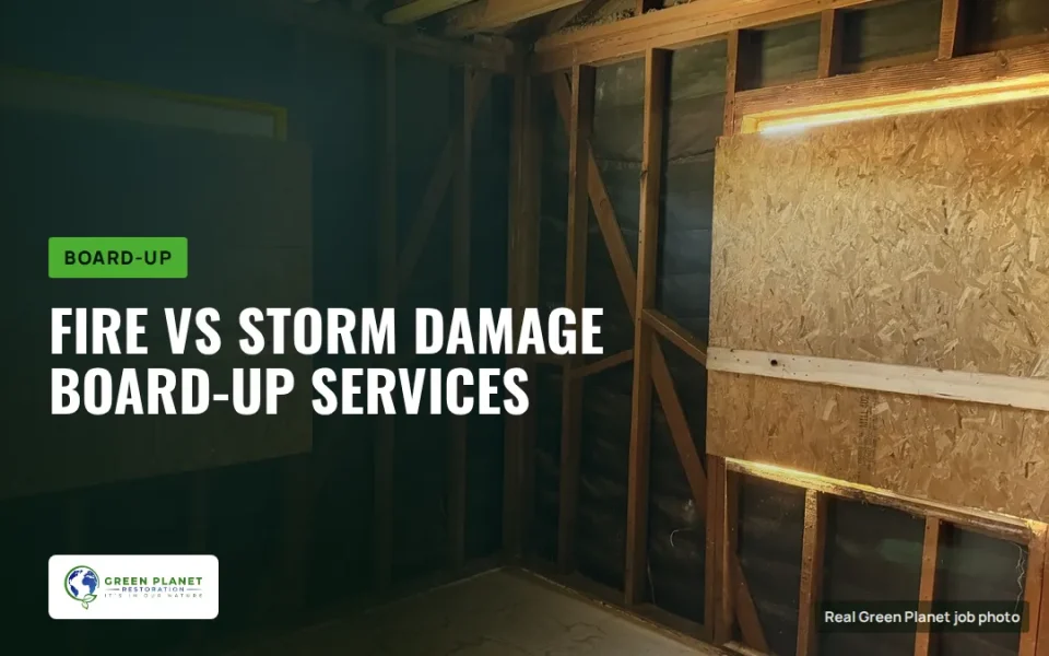 Fire Damage vs Storm Damage Board Up Services: What’s the Difference for California Property Owners