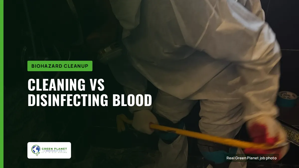 Cleaning vs Disinfecting Blood | Green Planet Restoration
