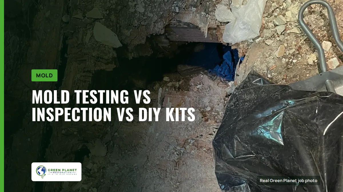 Mold Testing vs Inspection vs DIY Kits | Green Planet Restoration