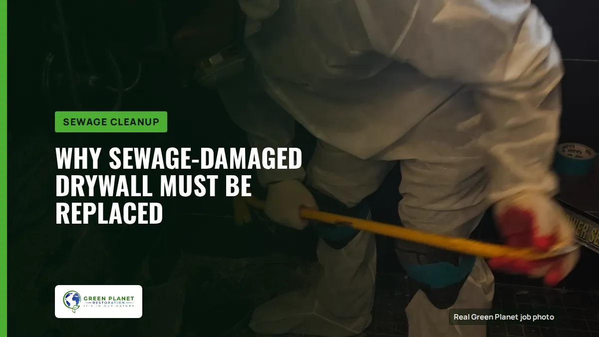 Why Sewage-Damaged Drywall Must Be Replaced | Green Planet Restoration