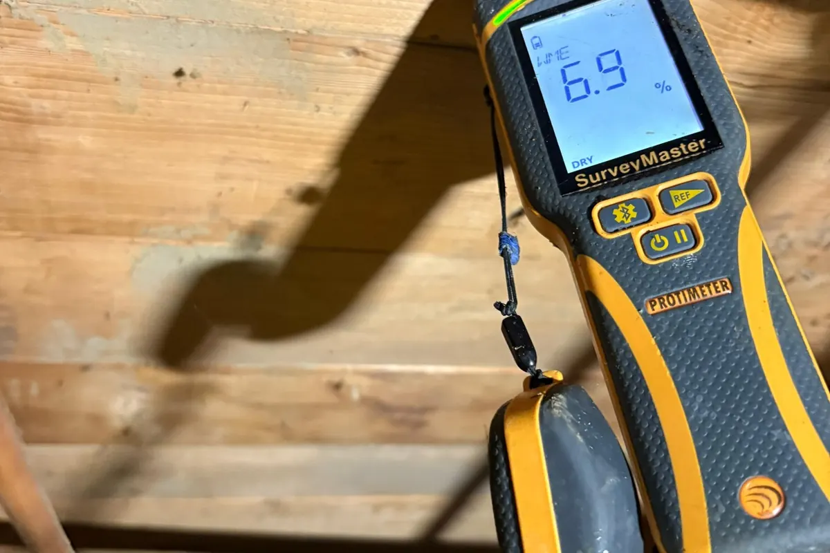 Moisture reading on subfloor framing