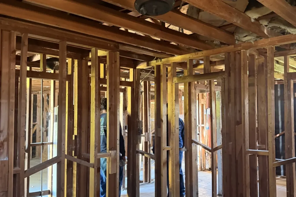 Gutted structure ready for rebuilding