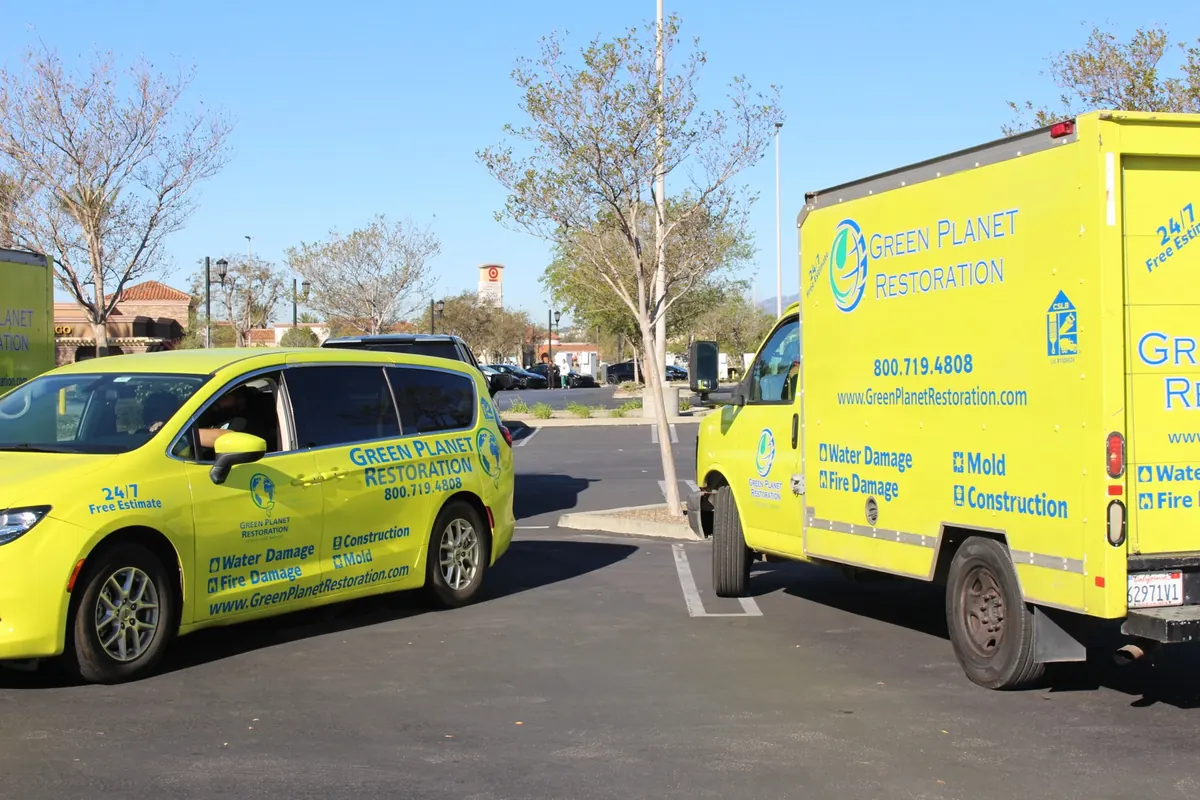 Green Planet Restoration response trucks